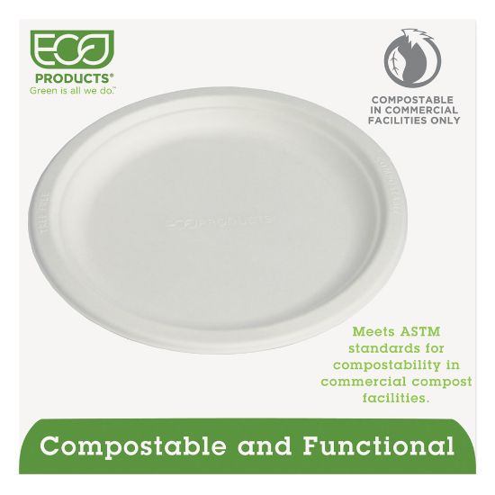 Picture of Eco-Products Sugarcane Plates, 9in Diameter, Pack Of 500