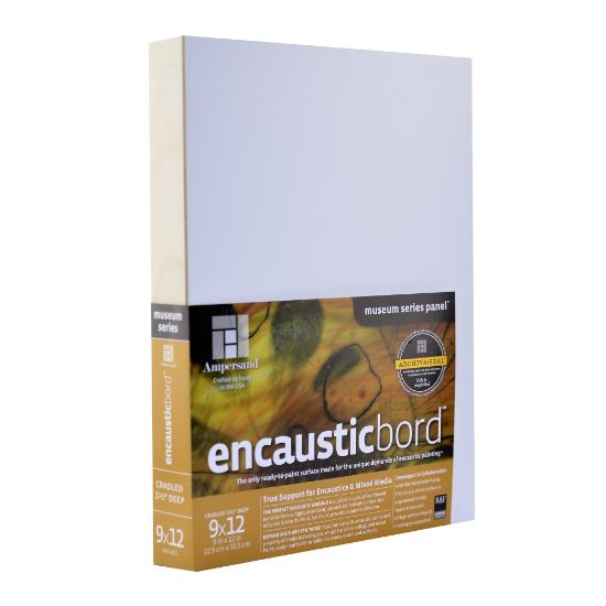 Picture of Ampersand Encausticbord, 9in x 12in, White, 1 1/2in