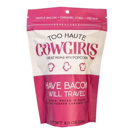 Picture of Too Haute Cowgirls Have Bacon Will Travel Popcorn, 4.5 Oz, Case Of 12 Bags