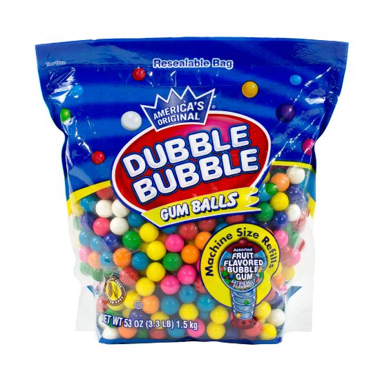 Picture of Dubble Bubble Original Gum Balls, 3.3 Lb Bag