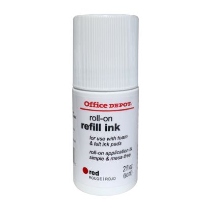 Picture of Office Depot Brand Roll On Ink, 2 Oz, Red