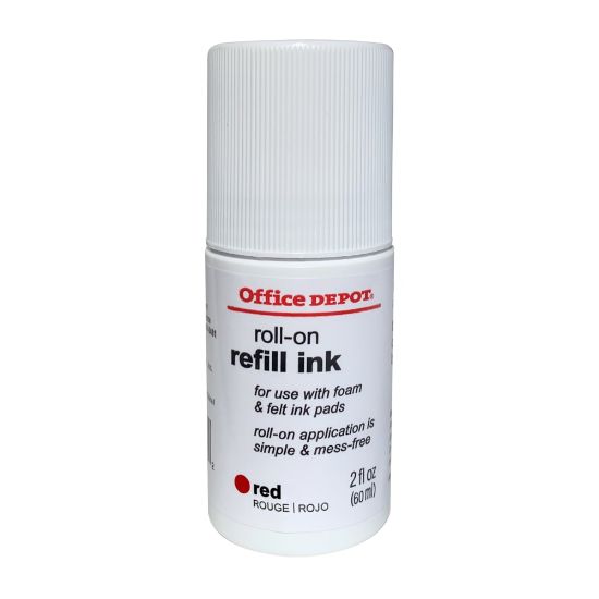 Picture of Office Depot Brand Roll On Ink, 2 Oz, Red