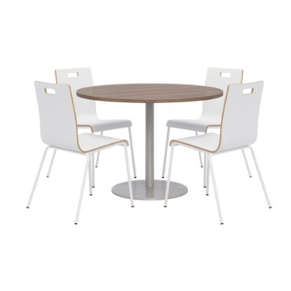 Picture of KFI Studios Proof Dining Table Set With Jive Dining Chairs, White/Brown