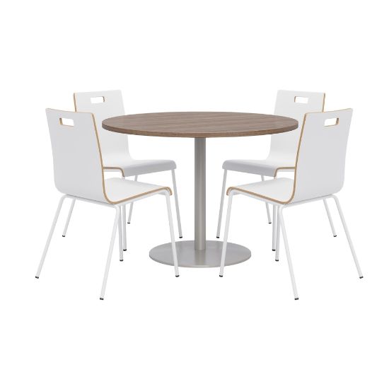 Picture of KFI Studios Proof Dining Table Set With Jive Dining Chairs, White/Brown