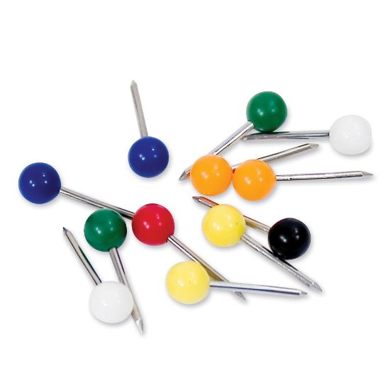 Picture of Gem Office Products Spherical Head Map Tacks, Assorted Colors, Box Of 250