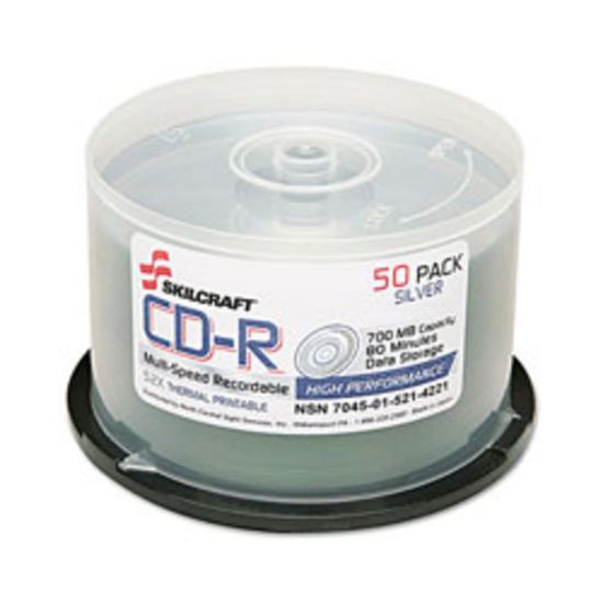 Picture of SKILCRAFT Multispeed CD-R Recordable Media With Spindle, 700MB/80 Minutes, Pack Of 50