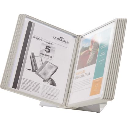 Picture of Durable Desk Reference System With 10 Display Sleeves, 8 1/2in x 11in, Gray