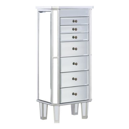 Picture of Powell Banton 7-Drawer Jewelry Armoire, Mirror/Silver