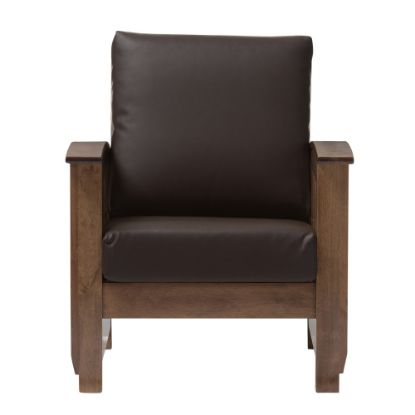 Picture of Baxton Studio Alina Lounge Chair, Dark Brown/Dark Walnut