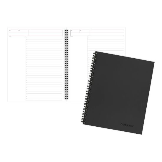 Picture of Cambridge Limited 30% Recycled Business Notebook, 8 1/4in x 11in, 1 Subject, Wide Ruled, 80 Sheets, Black (06064)