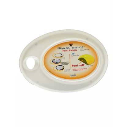 Picture of Mijello Ellipse XL Peel-Off Palette, Oil and Acrylic, Reusable, 10 1/8in x 7 3/4in x 3/4in, White