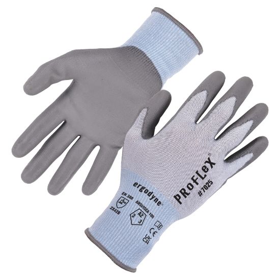 Picture of Ergodyne Proflex 7025-12PR PU-Coated Cut-Resistant Gloves, Large, Blue, 12PK