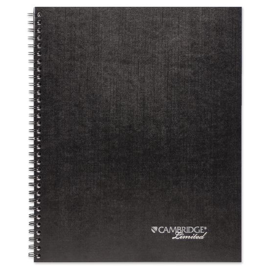 Picture of Cambridge Limited 30% Recycled Business Notebook, 8 1/2in x 11in, 1 Subject, Legal Ruled, 80 Sheets, Black (06062)