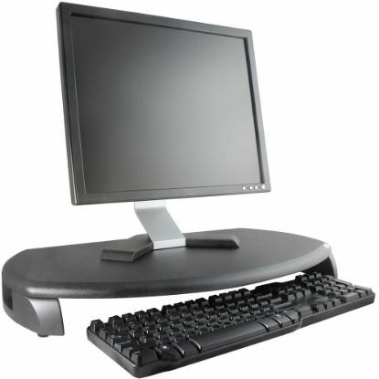 Picture of Kantek CRT/LCD Stand With Keyboard Storage, 3inH x 23inW x 13-1/4inD, Black