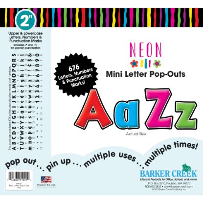 Picture of Barker Creek Letter Pop-Outs, 2in, Neon, Set Of 676