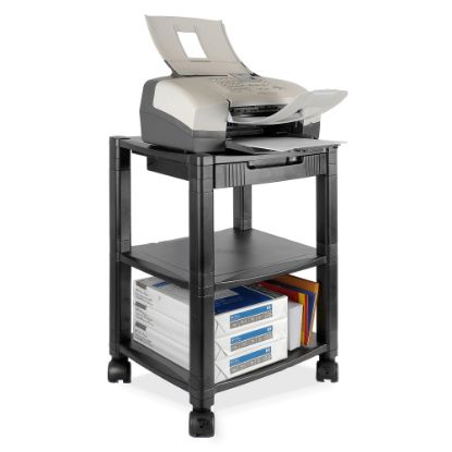 Picture of Kantek 3-Shelf Mobile Printer/Fax Stand, 19 3/4in-24 1/4inH x 17inW x 13 1/4inD, Black