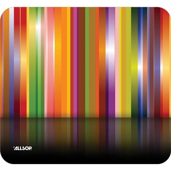 Picture of Allsop Naturesmart Mousepad, 8in x 8-1/2in, Tech Multi Stripes, ALS30599