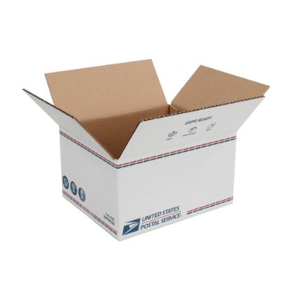 Picture of United States Post Office Shipping Box, 11in x 9in x 6in, White