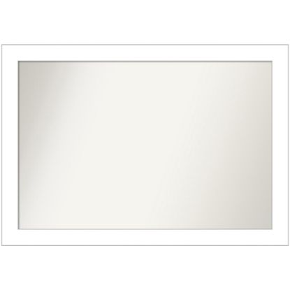 Picture of Amanti Art Non-Beveled Rectangle Framed Bathroom Wall Mirror, 28in x 40in, Wedge White