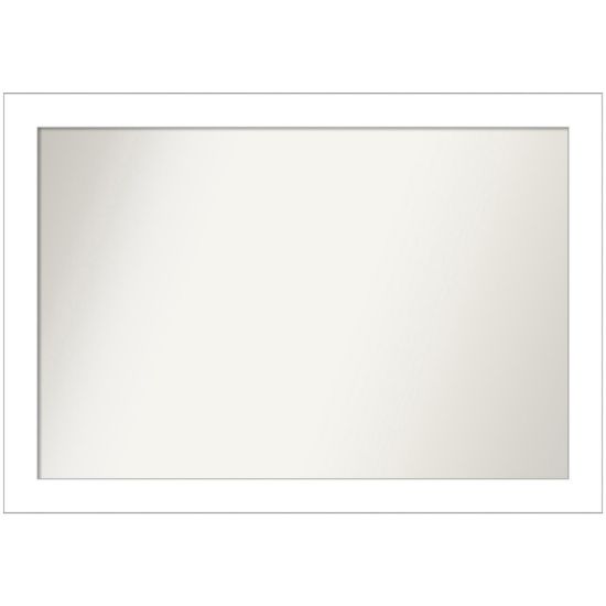 Picture of Amanti Art Non-Beveled Rectangle Framed Bathroom Wall Mirror, 28in x 40in, Wedge White