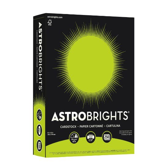 Picture of Astrobrights Color Card Stock, Terra Green, Letter (8.5in x 11in), 65 Lb, Pack Of 250