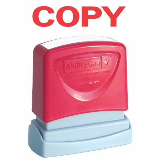 Picture of AccuStamp Accu-Stamp Pre-Inked Message Stamp, Copy, Red (AbilityOne 7520-01-207-4108)