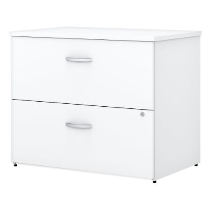 Picture of Bush Business Furniture Easy Office 35-2/3inW x 23-1/3inD Lateral 2-Drawer File Cabinet, White, Standard Delivery