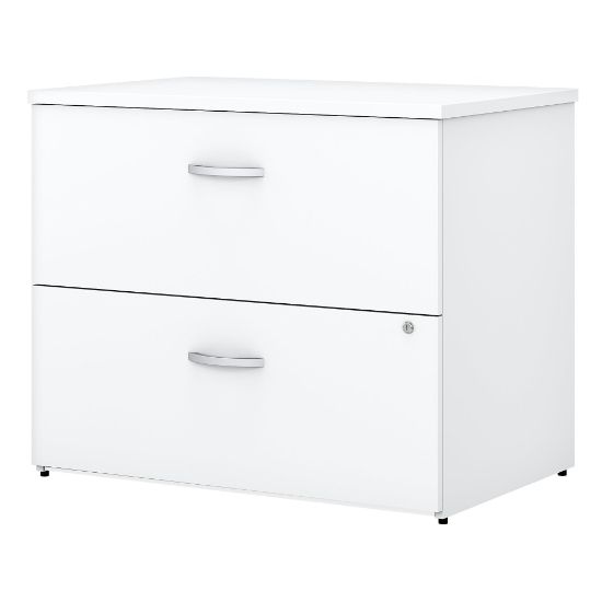 Picture of Bush Business Furniture Easy Office 35-2/3inW x 23-1/3inD Lateral 2-Drawer File Cabinet, White, Standard Delivery