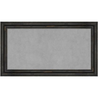 Picture of Amanti Art Narrow Magnetic Bulletin Board, Steel/Aluminum, 27in x 15in, Rustic Pine Black Wood Frame