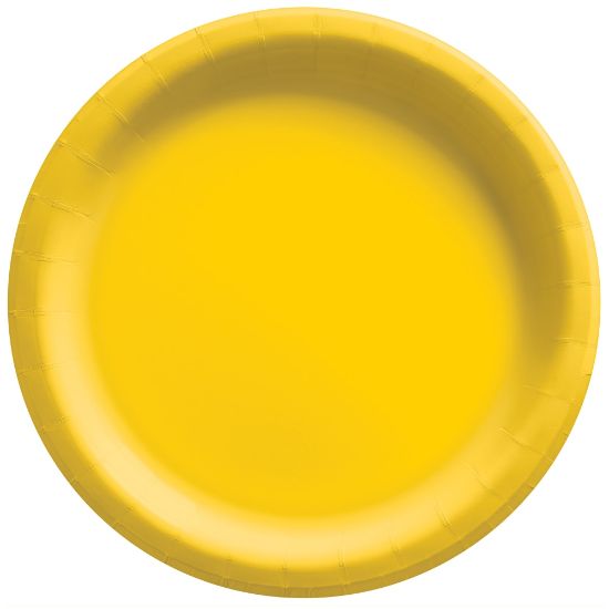 Picture of Amscan Round Paper Plates, 8-1/2in, Yellow Sunshine, Pack Of 150 Plates