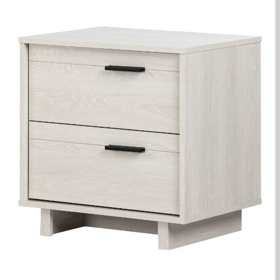 Picture of South Shore Fynn 2-Drawer Nightstand, 22-1/4inH x 22-1/4inW x 16-1/2inD, Winter Oak