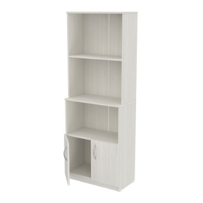 Picture of Inval 63inH Bookcase With Storage Area, Washed Oak