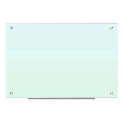 Picture of U Brands Magnetic Glass Dry-Erase Board, 36in X 24in, White Frosted Surface, Frameless, Actual Size 35in X 23in (2298U00-01)