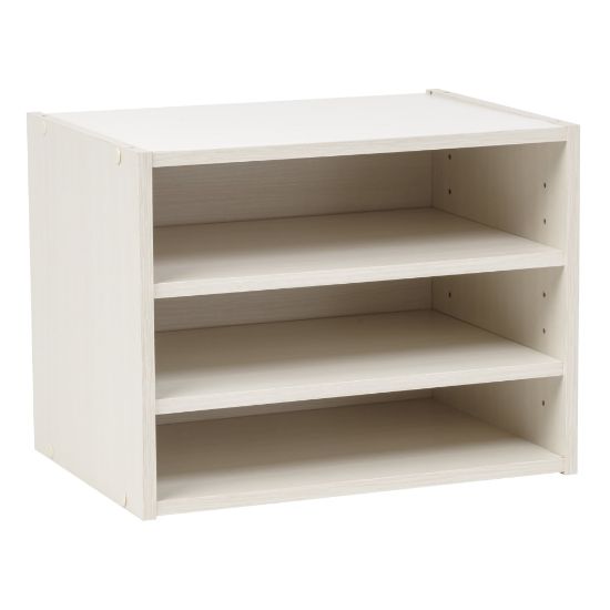 Picture of IRIS TACHI Modular Organizer Box With Adjustable Modular Shelving, 12inH x 15-3/4inW x 11-7/16inD, White