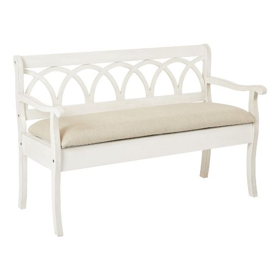 Picture of Ave Six Coventry Storage Bench, Beige/Antique White