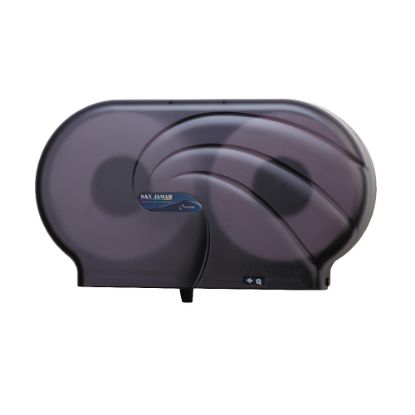 Picture of San Jamar 2-Roll Jumbo Toilet Tissue Dispenser, 19in x 5 1/4in x 12in, Black Pearl