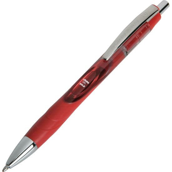 Picture of SKILCRAFT Vista Gel Ink Pens, Pack Of 12, Bold Point, Red Barrel, Red Ink