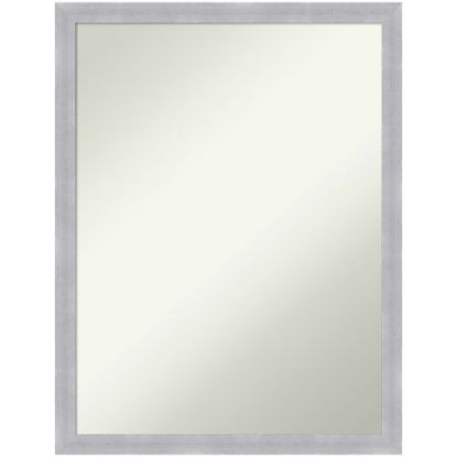 Picture of Amanti Art Narrow Non-Beveled Rectangle Framed Bathroom Wall Mirror, 26in x 20in, Grace Brushed Nickel