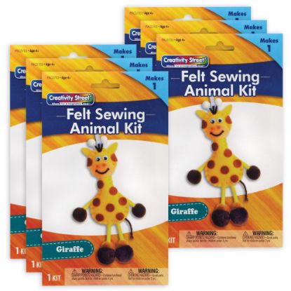 Picture of Creativity Street Felt Sewing Animal Kits, 11in x 6in x 3/4in, Giraffe, Set Of 6 Kits