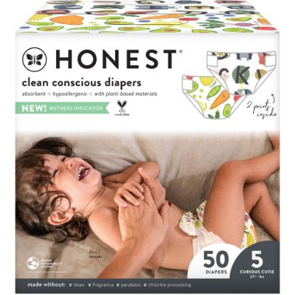 Picture of The Honest Company Clean Conscious Diapers, Size 5, Letters, 50 Diapers Per Box