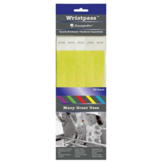 Picture of Baumgartens Wrist Passes, Yellow, Pack Of 100