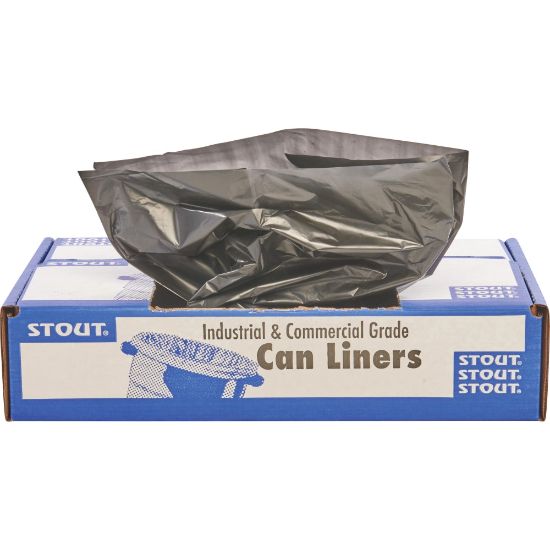 Picture of Stout Trash Bags, 1-mil, 7 - 10 Gallons, 24in x 24in, Brown, Carton Of 250