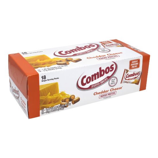 Picture of Combos Cheddar Cheese Pretzel Baked Snacks, 1.8 Oz, Box Of 18 Packs