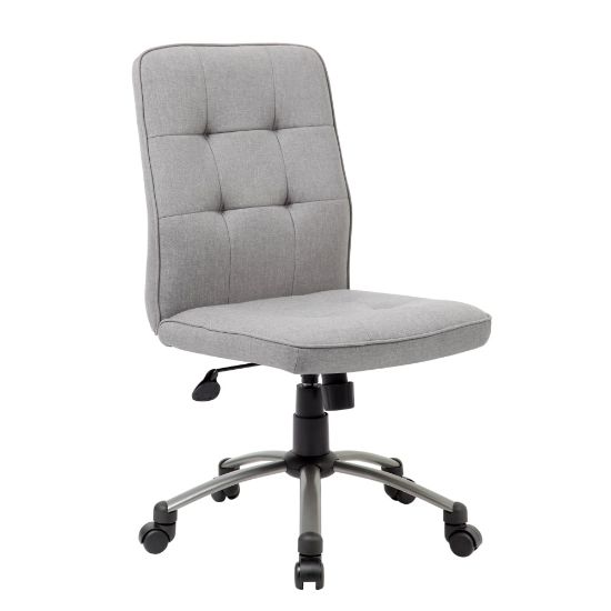 Picture of Boss Office Products Modern Fabric Mid-Back Task Chair, Taupe/Pewter