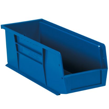 Picture of Partners Brand Plastic Stack & Hang Bin Boxes, Small Size, 10 7/8in x 4 1/8in x 4in, Blue, Pack Of 12