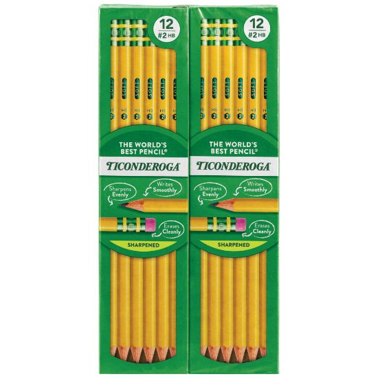 Picture of Ticonderoga Pencils, Presharpened, #2 Lead, Soft, Pack of 12