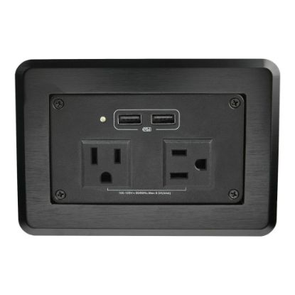 Picture of StarTech.com Conference Table Power Center, 2x UL Certified 120V AC Outlets, 2x USB (BC 1.2), Recessed Desk Power Strip/Charging Station - In-table/desk charging station - 2x 100-125V AC (50-60Hz) UL Certified power outlets (10A total)