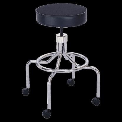 Picture of Safco Screw-Lift Lab Stool, 33inH x 25inW x 25inD, Black/Chrome