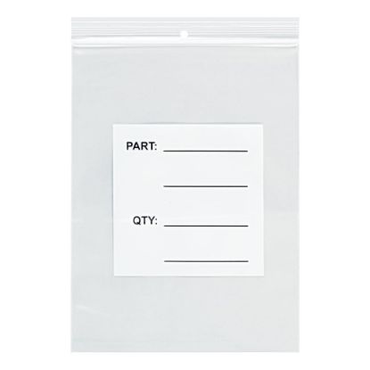 Picture of Partners Brand 4 Mil Parts Bags w/ Hang Holes, 4in x 6in, Clear, Case Of 1000