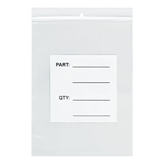 Picture of Partners Brand 4 Mil Parts Bags w/ Hang Holes, 4in x 6in, Clear, Case Of 1000